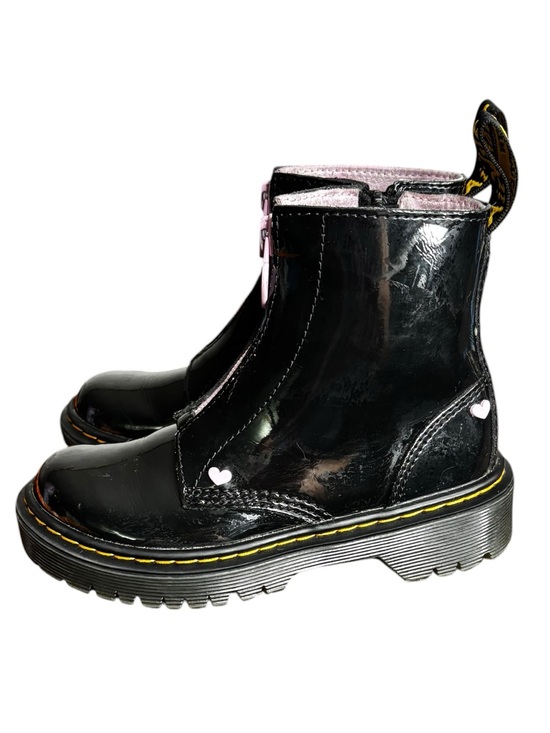 Other - Dr Martens Junior Heart Nappa Patent Leather Pull on Zipper Boots Little Girl 11